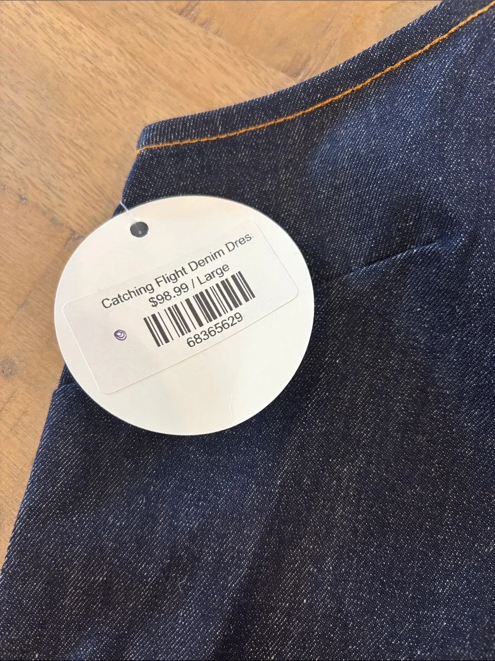 THML Denim Dress Boutique Bold Stripe Accent Large NWT $99 Preppy Feminine - Picture 6 of 8